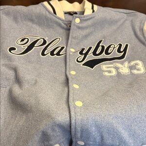 Playboy Light Blue Letterman Jacket